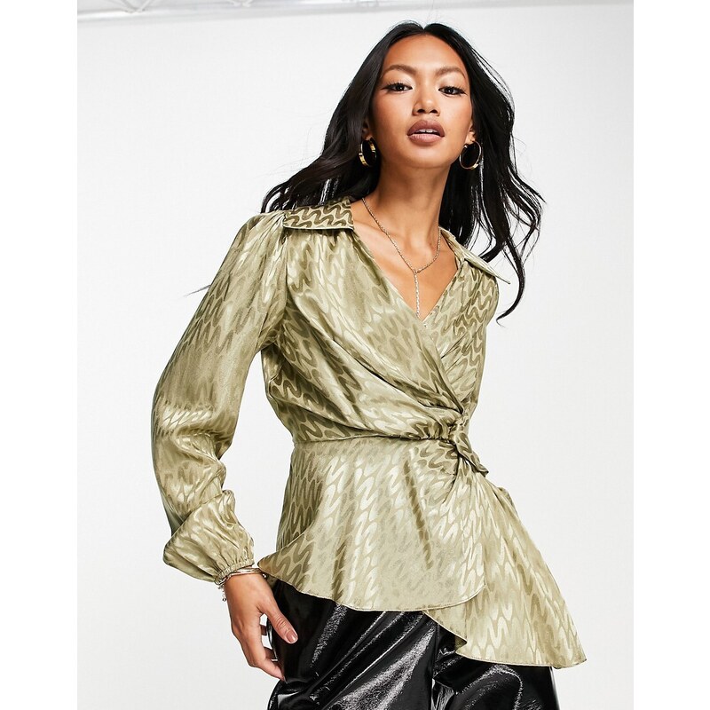 Veste Kaki River Island Avec Fente Dans Le Dos - Taille 10 - Polyester - Neuf Sans étiquettes