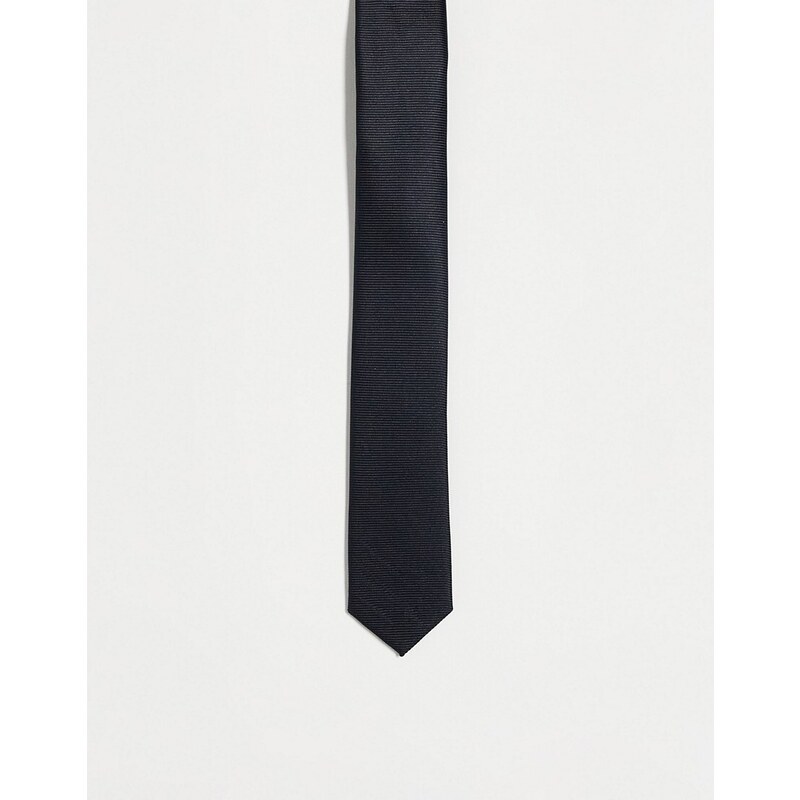 ASOS DESIGN - Cravatta skinny in raso nera-Nero