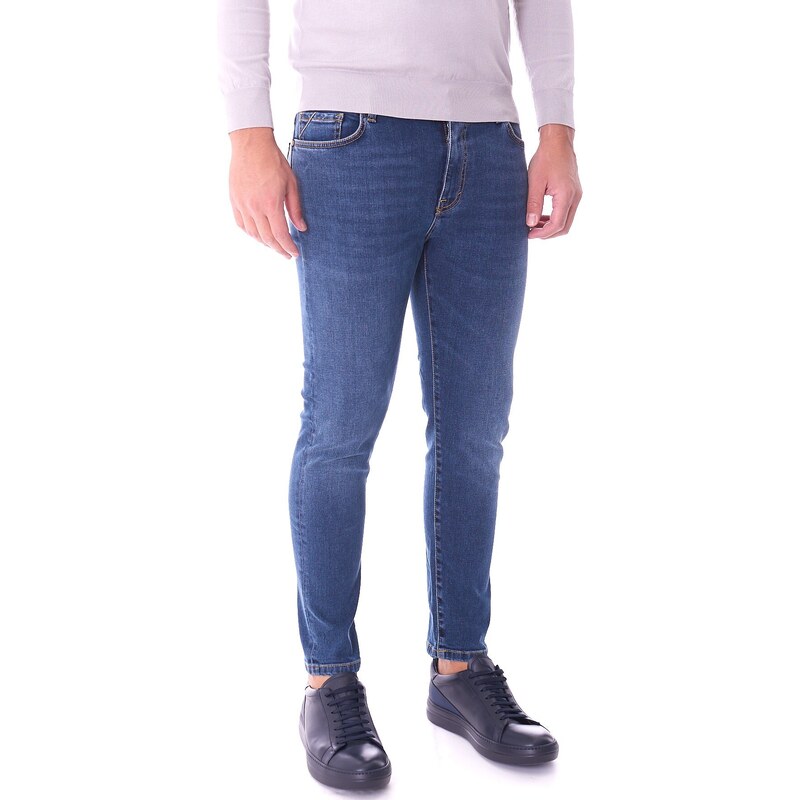 JEANS TELERIA ZED MARK ZIP BAFFATO Colore Blu
