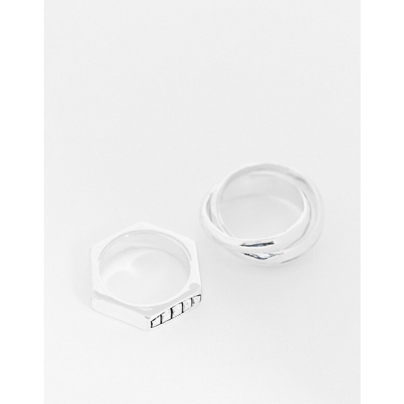 Bolongaro Trevor - Confezione da 2 anelli color argento