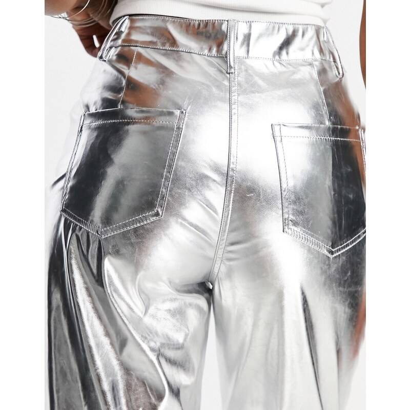 Amy Lynn - Lupe - Pantaloni argento metallizzato