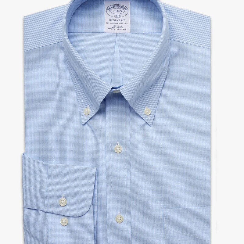 Brooks Brothers Camicia elegante Regent regular fit in pinpoint non-iron, colletto button-down - male Camicie eleganti Celeste 14H