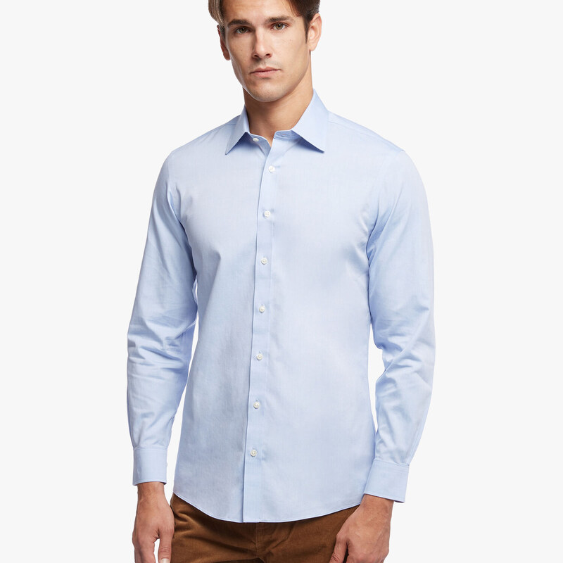 Brooks Brothers Camicia elegante Milano slim fit in pinpoint non-iron, colletto Ainsley - male Camicie eleganti Azzurro 15H