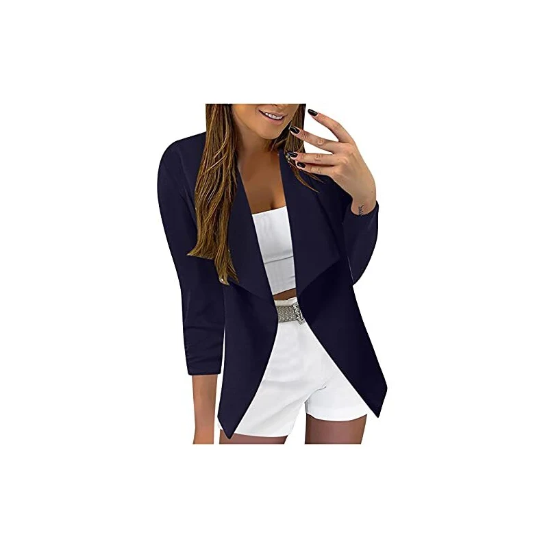 Blazer Donna Elegante Curvy - Giacca Tailleur Corta Per Ufficio, Cerimonia E Look Casual