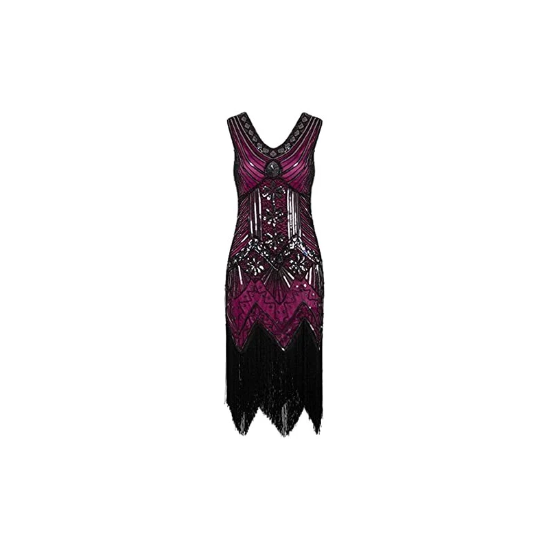 Abito Anni '20 Da Donna | Stile Flapper Charleston Con Paillettes E Nappe – Perfetto Per Feste Great Gatsby E Cocktail