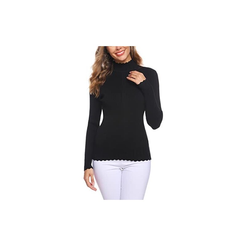 Sykooria Maglione a Collo Alto Donna Inverno Elegante Pullover in