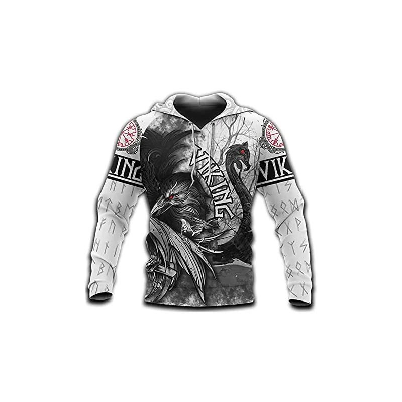 Neverless Felpa Con Cappuccio Uomo – Nave Vichinga Lineart – 80% Cotone Pettinato