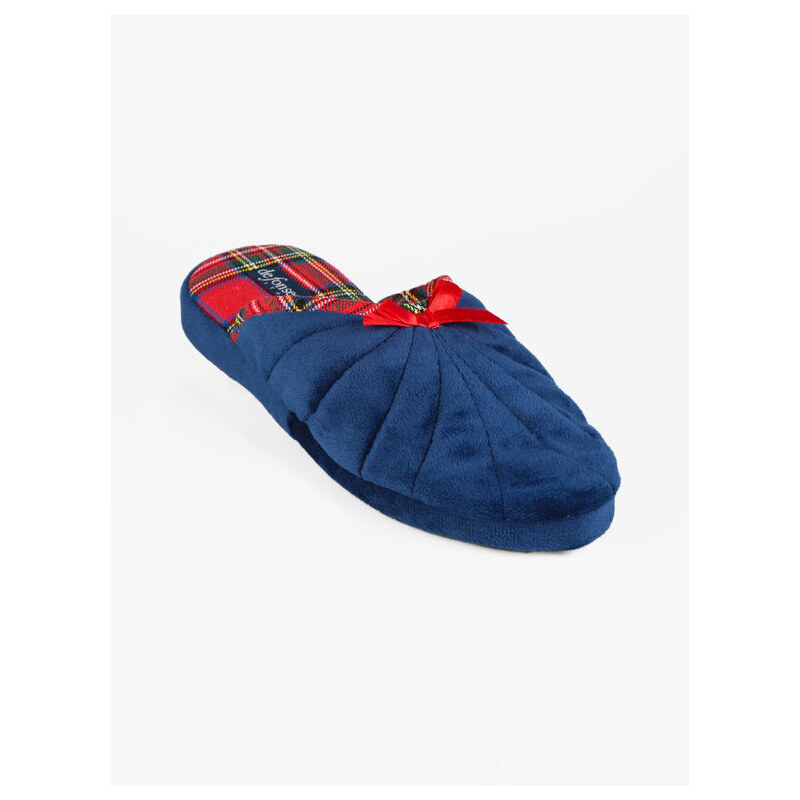 De Fonseca Pantofole Da Donna Stampa Scozzese Blu Taglia 36/37