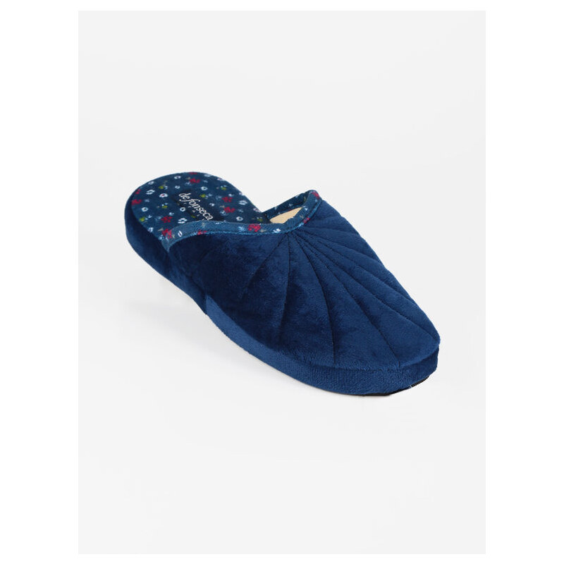 De Fonseca Pantofole Donna Effetto Velluto Con Fiori Blu Taglia 38/39