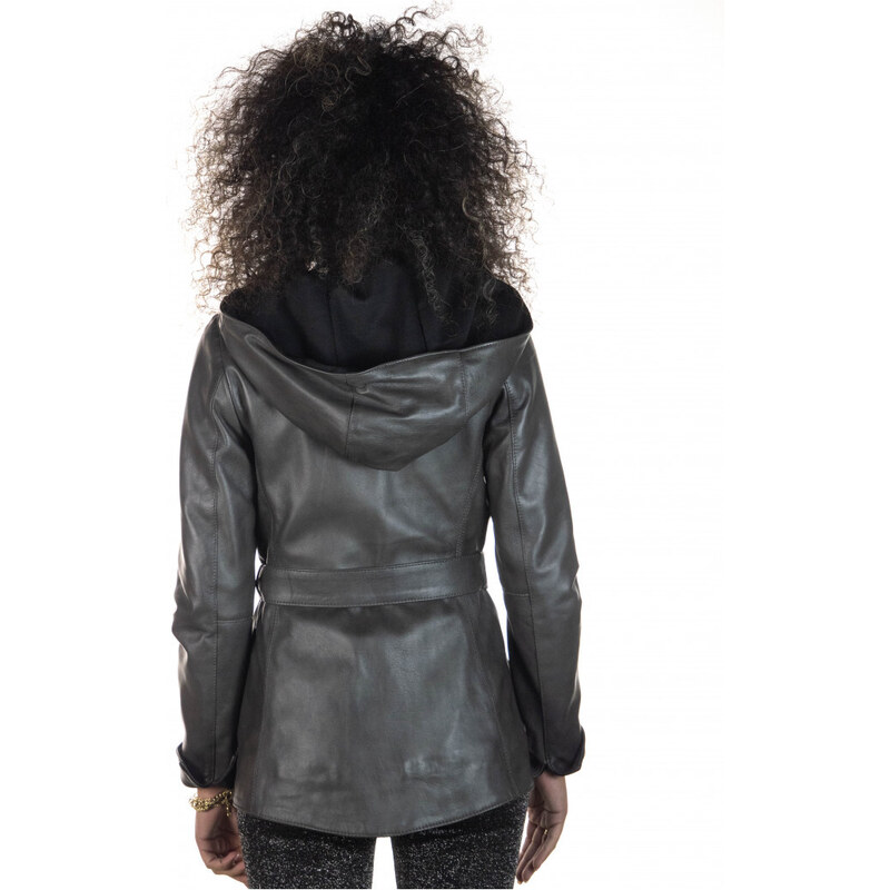 Leather Trend Colima - Giacca Donna Grigio in vera pelle