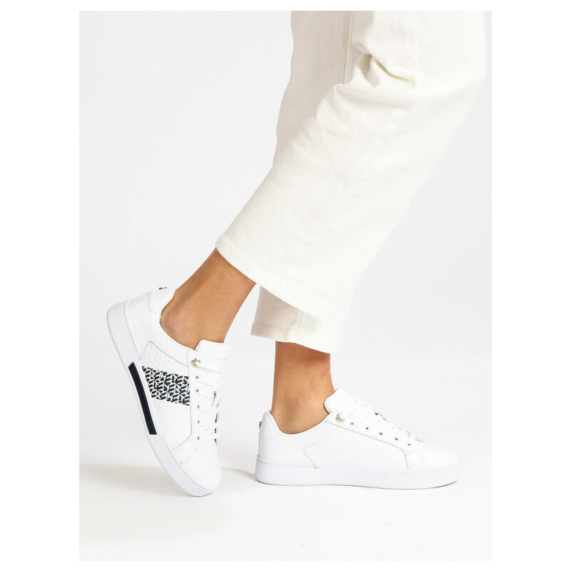 Tommy Hilfiger Elevated Sneakers Donna In Pelle Basse Bianco Taglia 41