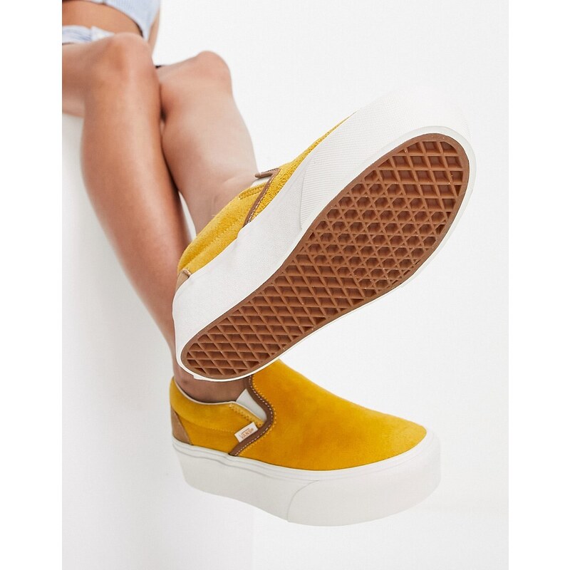 Vans Classic - Stackform - Sneakers scamosciate gialle senza lacci tie-dye-Giallo
