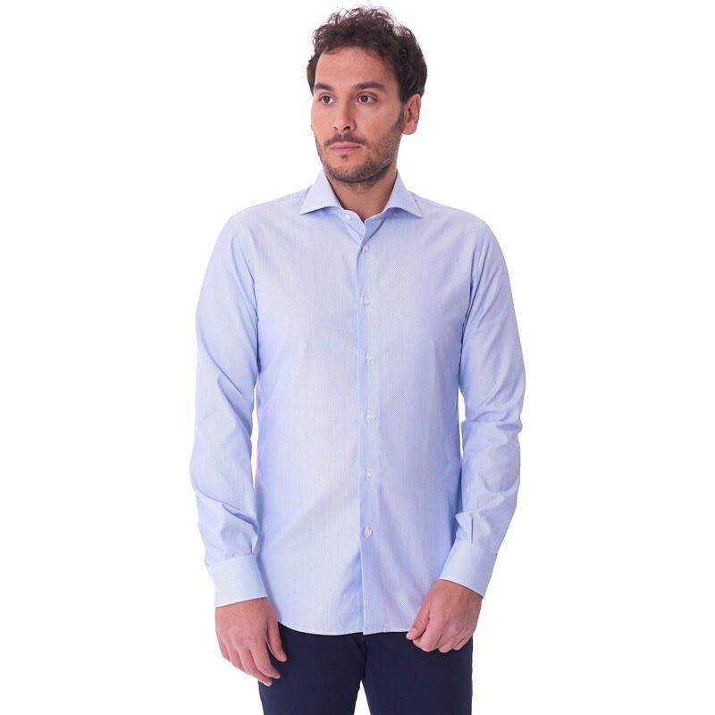 CAMICIA QUEENSWAY MICROFANTASIA DOPPIO RITORTO Colore Azzurro CAMICIA QUEENSWAY MICROFANTASIA DOPPIO RITORTO Colore Azzurro