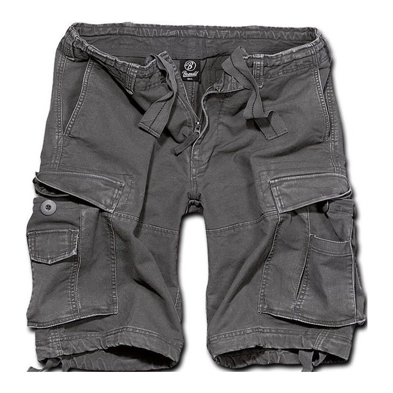 Brandit Puro Uomo Vintage Pantaloni Moto Viaggio Cargo Pants Grigio Antracite - Foto 4