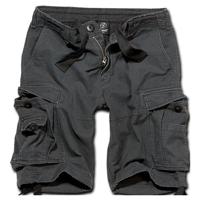 Brandit Puro Uomo Vintage Pantaloni Moto Viaggio Cargo Pants Grigio Antracite - Foto 13