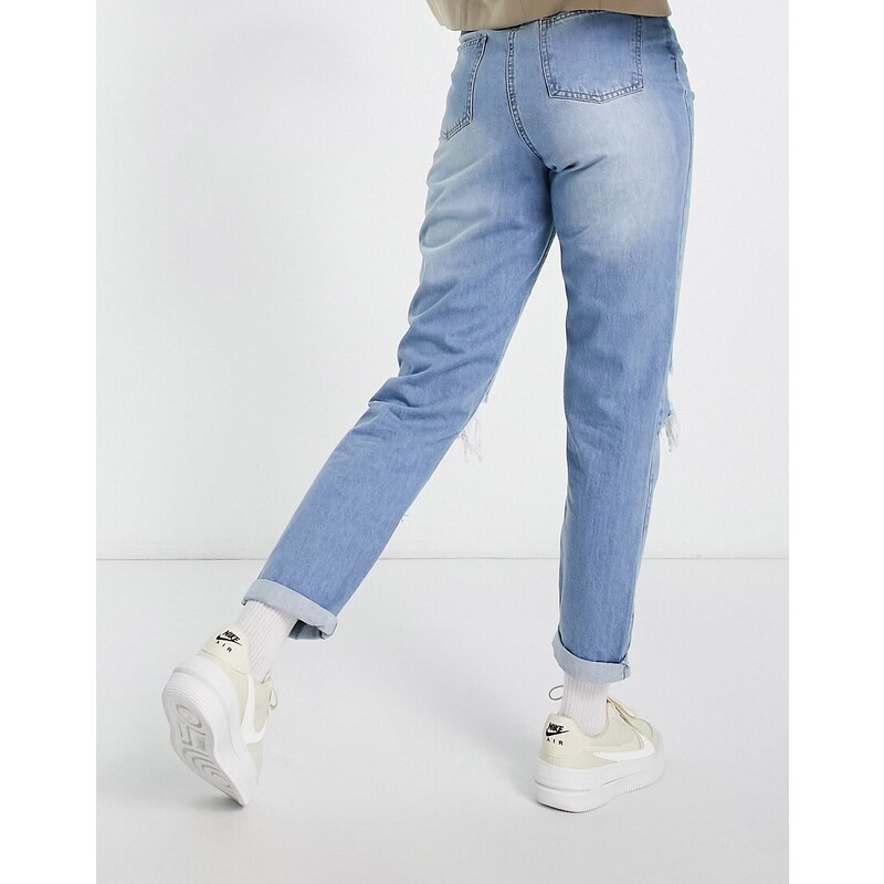 Parisian Tall - Mom jeans con strappi blu chiaro
