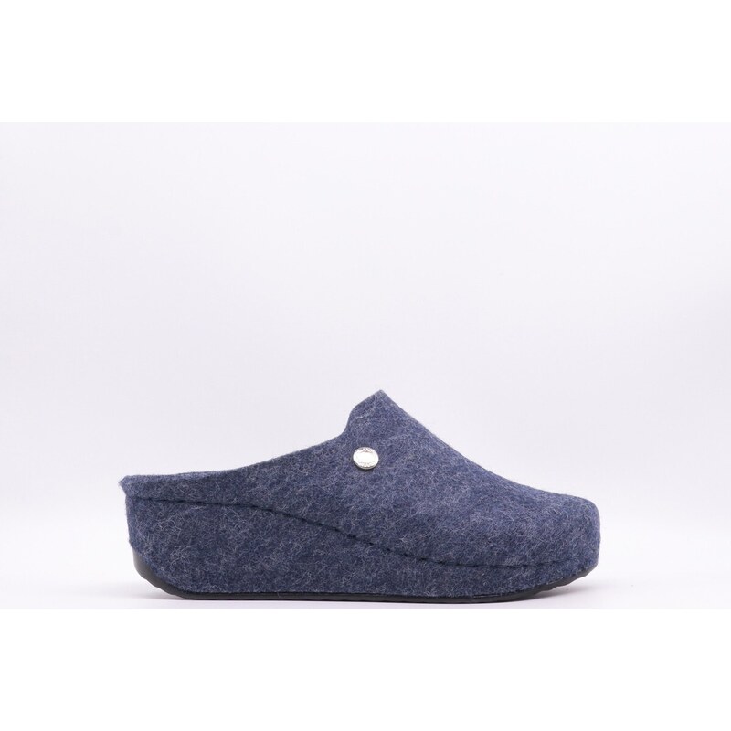 Grunland Ciabatte In Feltro LOCO Per Casa - Modello CB2020, Colore Blu Royal, Taglia 46, Calde Ed Ecologiche