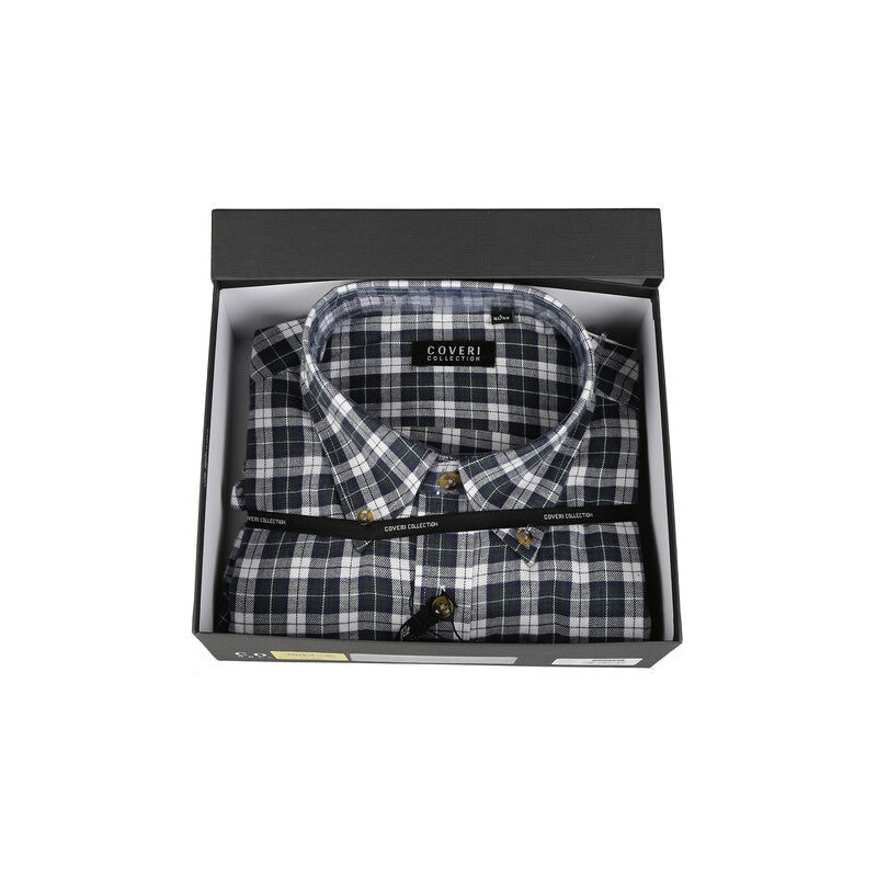 Coveri Collection Camicia Uomo In Cotone a Quadri Classiche Blu Taglia 3xl