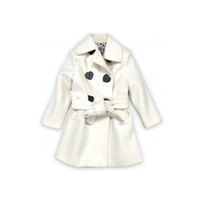 Please cappotto bambina con cappuccio panna