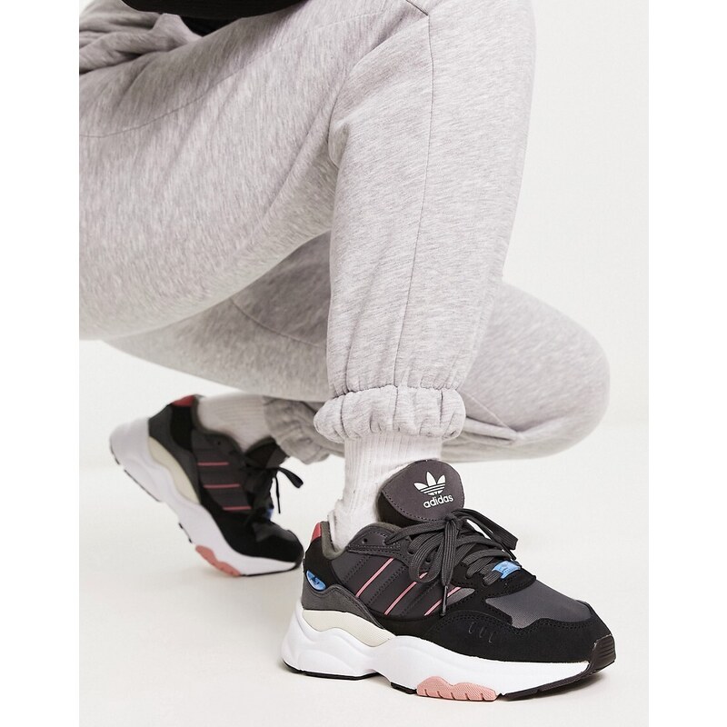 adidas Originals - Retropy F90 - Sneakers nere con dettagli rosa-Nero
