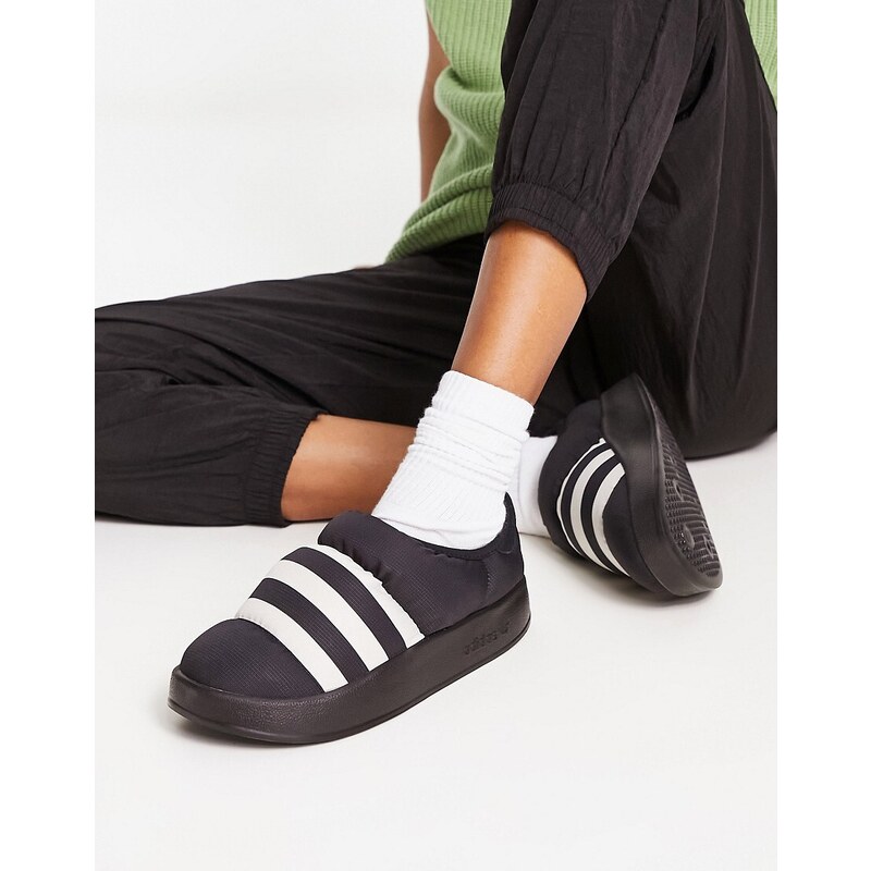 adidas Originals - Puffylette - Scarpe nere con dettagli bianchi-Nero
