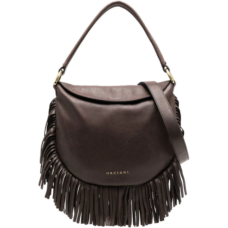 Orciani Borsa tote con frange Marrone
