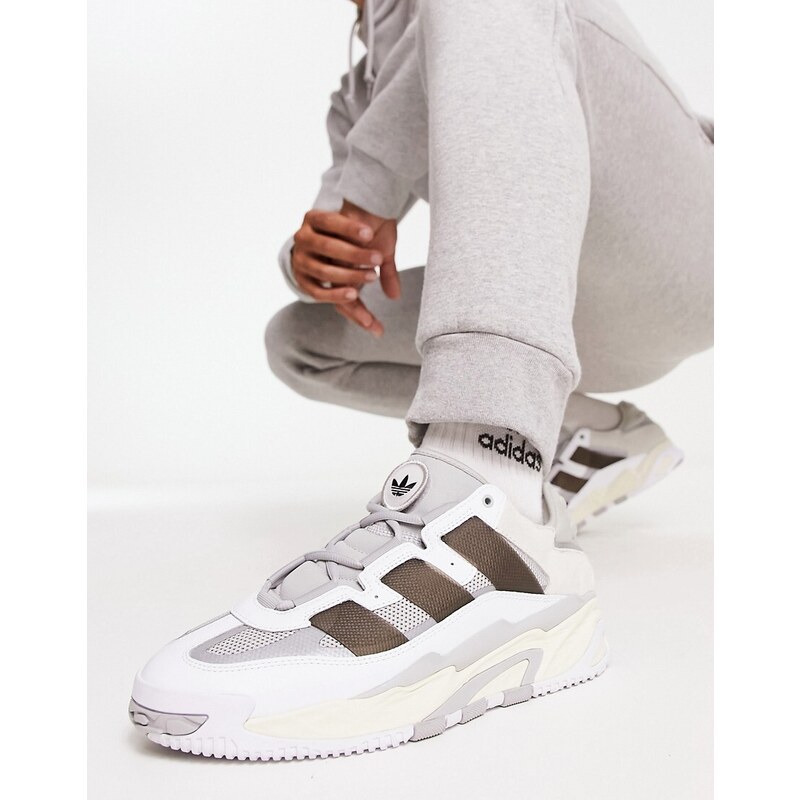 adidas Originals - Niteball - Sneakers bianche e grigie-Bianco
