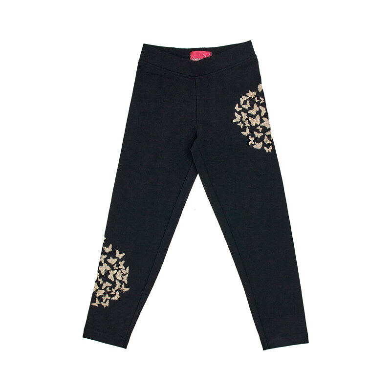 Leggings Bambina Kanz In Cotone Ed Elastan, Nero, Lavabili In Lavatrice