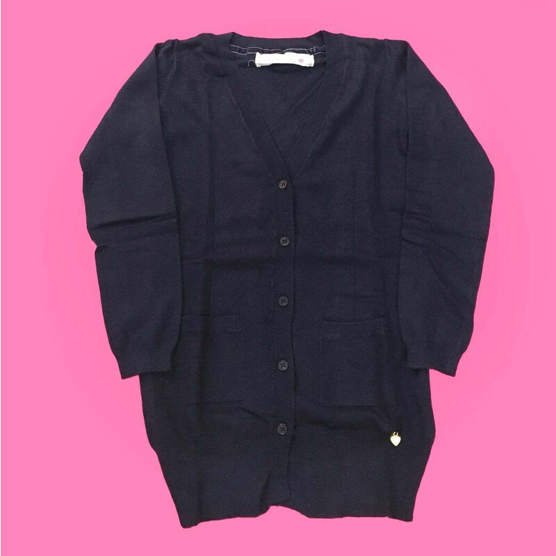Cardigan Bambina Lavorato A Maglia - Rosa Misto, Maniche Lunghe, Scollo A V, Taglia 128 (7-8 Anni) - 3