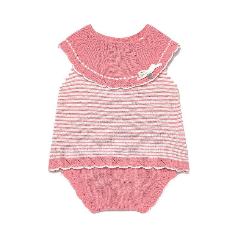 Tutina Mayoral Per Neonata 0-1 Mese – Rosa, Pagliaccetto Corto Senza Maniche, Con Cappellino, 90% Cotone
