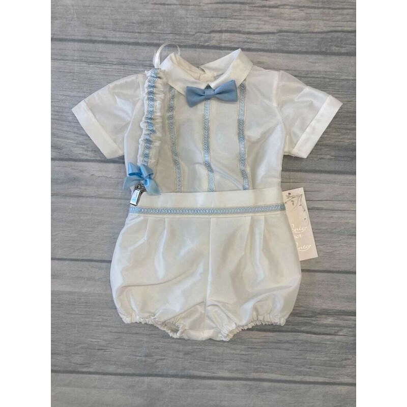 Colori Chiari completo elegante neonato giacca camicia bermuda blu main image 0
