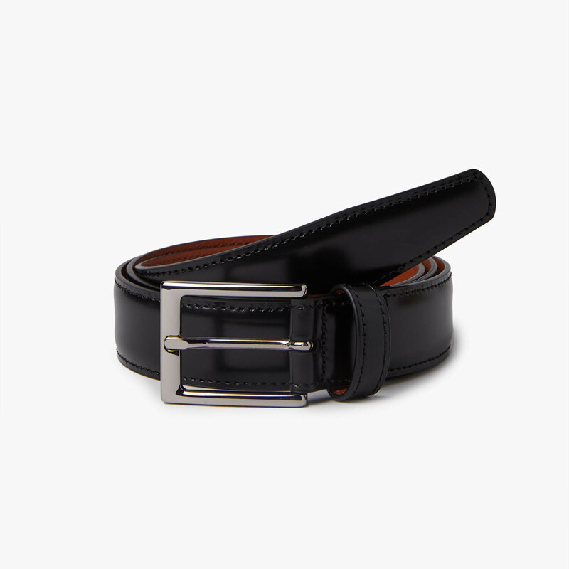 BrooksBrothers Cintura elegante in pelle con fibbia argentata - male Cinture Nero 36