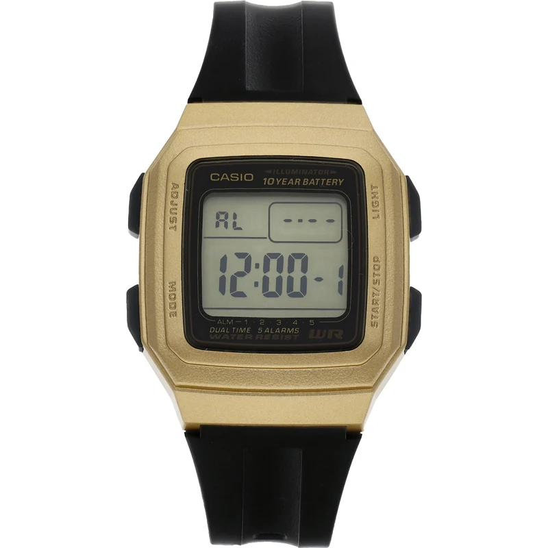 Casio F-201WAM-9AVEF | Orologio Digitale Unisex Con Cronometro E Sveglia | Quadrante Oro E Cinturino Nero - 3