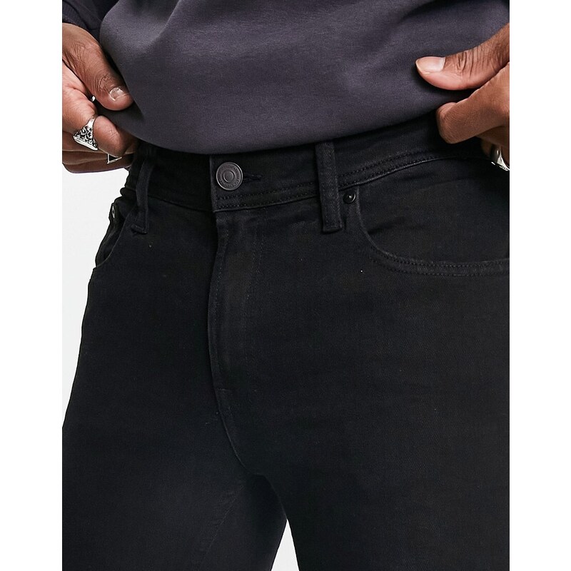 ADPT - Jeans skinny effetto spray on con strappi nero slavato