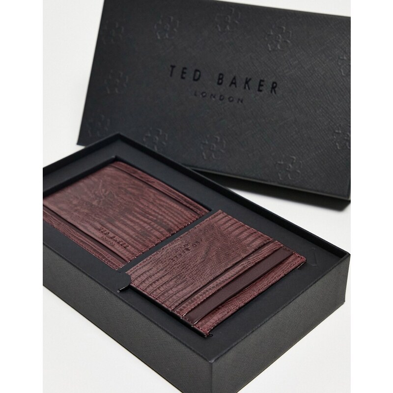 Ted Baker - Steve - Set con portafoglio e portacarte bordeaux-Rosso