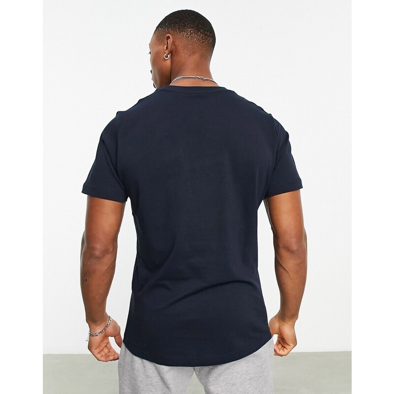 New Balance - T-shirt con logo piccolo blu navy