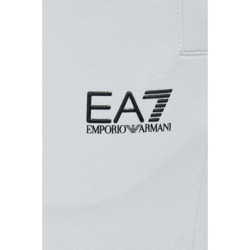 EA7 Emporio Armani pantaloni da jogging in cotone colore grigio