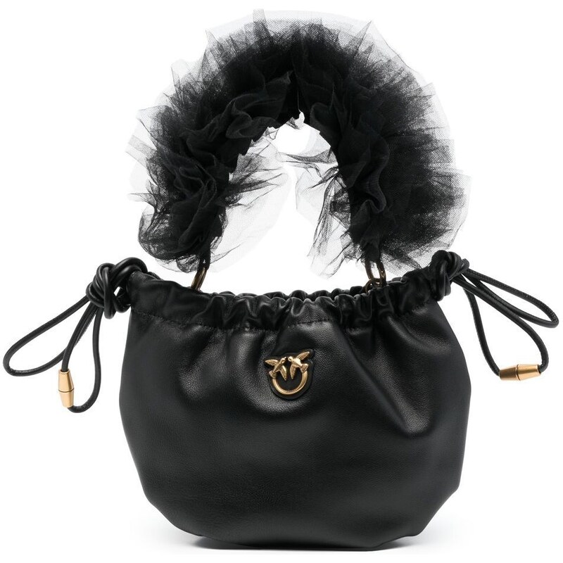 PINKO Borsa tote con manico in finta pelliccia - Nero - Stileo.it