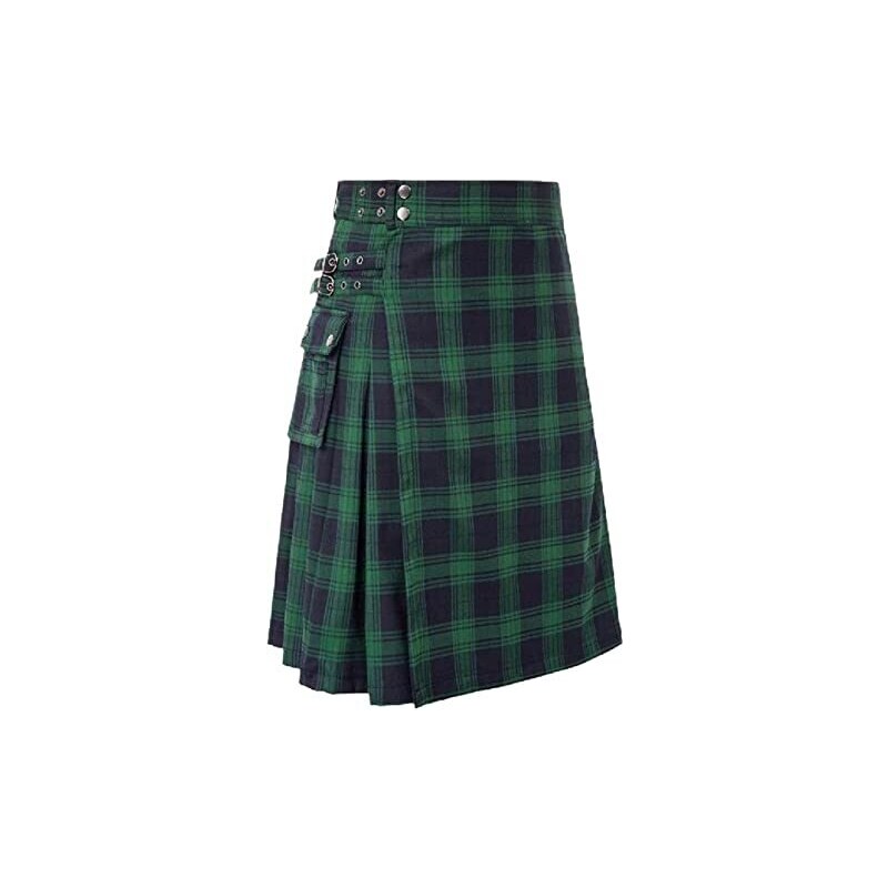 Hamilton Kilts – Sporran Scozzese In Pelle Bianca Con Cardo E 3 Nappe, Cintura Regolabile (28-127 Cm)