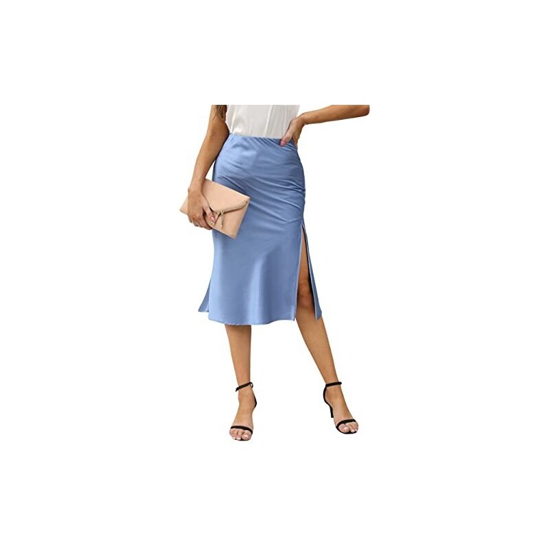 Gonna Lunga Donna Estiva Gonna Midi Donna In Raso Vita Alta