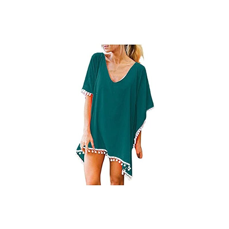LikeJump Donna Crochet Tunica Parei Copricostume Poncho Abito da