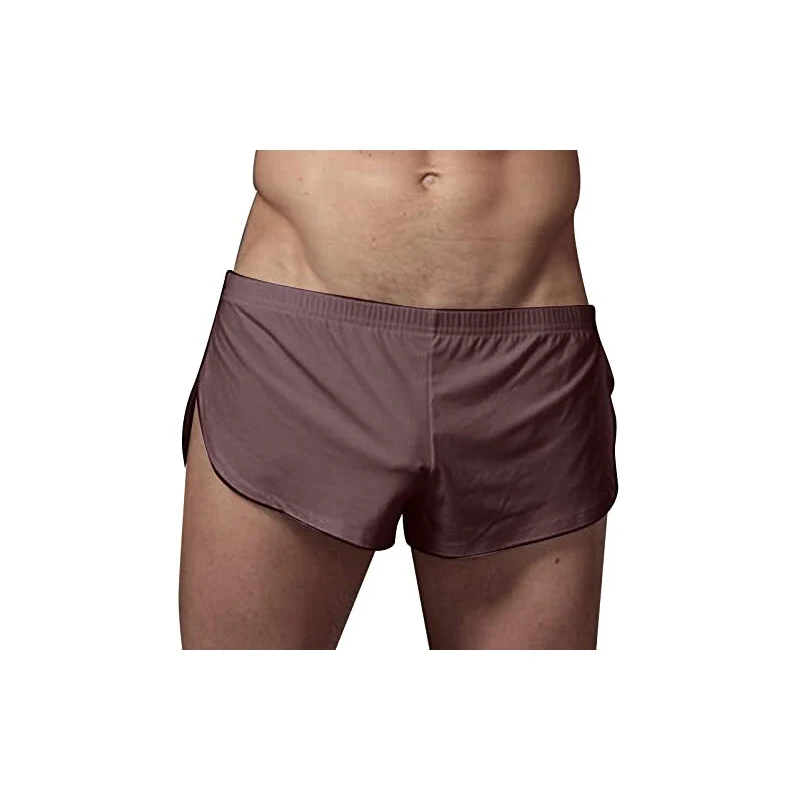 Pantaloncini Corti In Ecopelle Da Uomo, Taglio Dritto, Con Zip E Tasche, Tinta Unita, Comodi E Sexy, Per Estate, Palestra E Feste