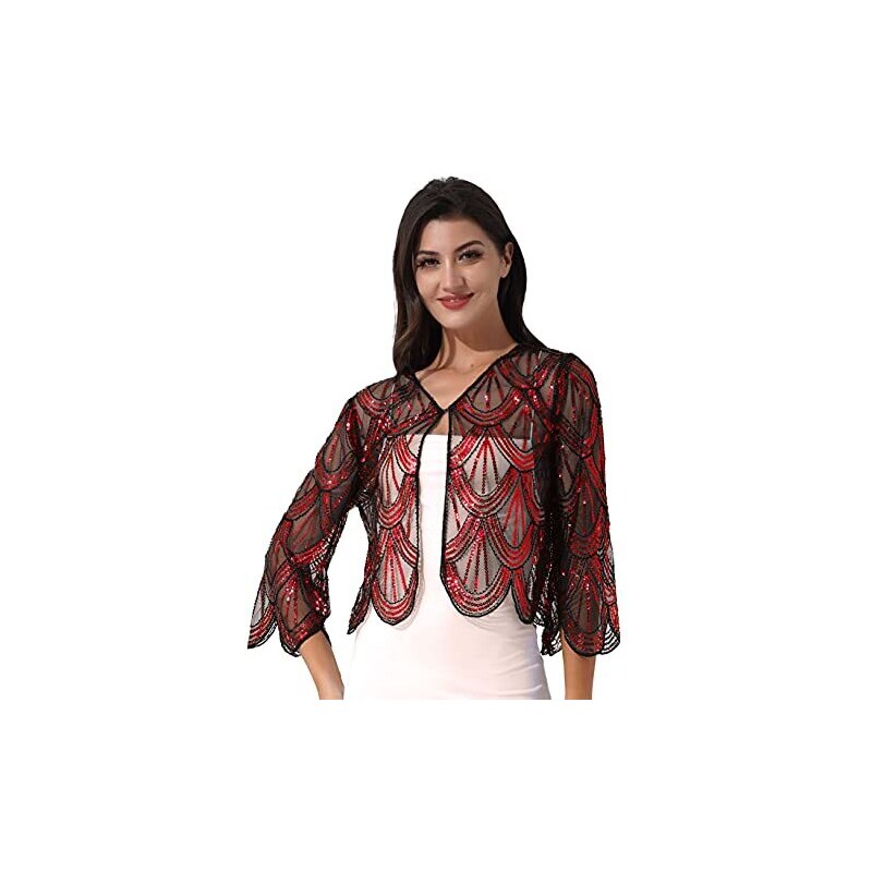 JEATHA Coprispalle Donna Elegante Cerimonia con Maniche Svasate Bolero