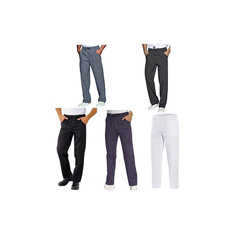 Pantaloni Da Cuoco Uomo Pantaloni Da Chef In Cotone E Poliestere Taglie  Miste, Gessati, Con Laccetto Regolabile Pantaloni Da Cucina Per Cuoco