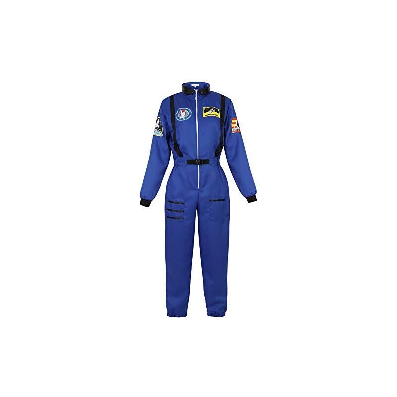jutrisujo Costume Astronauta Donna Vestito Adulto per Costume Spazio Tuta  Maschio Costumi Cosplay Spaziale Halloween Carnevale Blu XS 