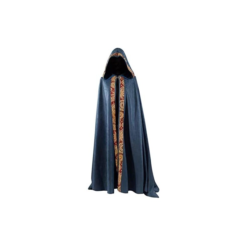 Mantello Lungo Gotico Con Cappuccio Riflettente – Taglio Quadrato, 147 Cm, Per Ballo In Maschera E Costumi Medievali