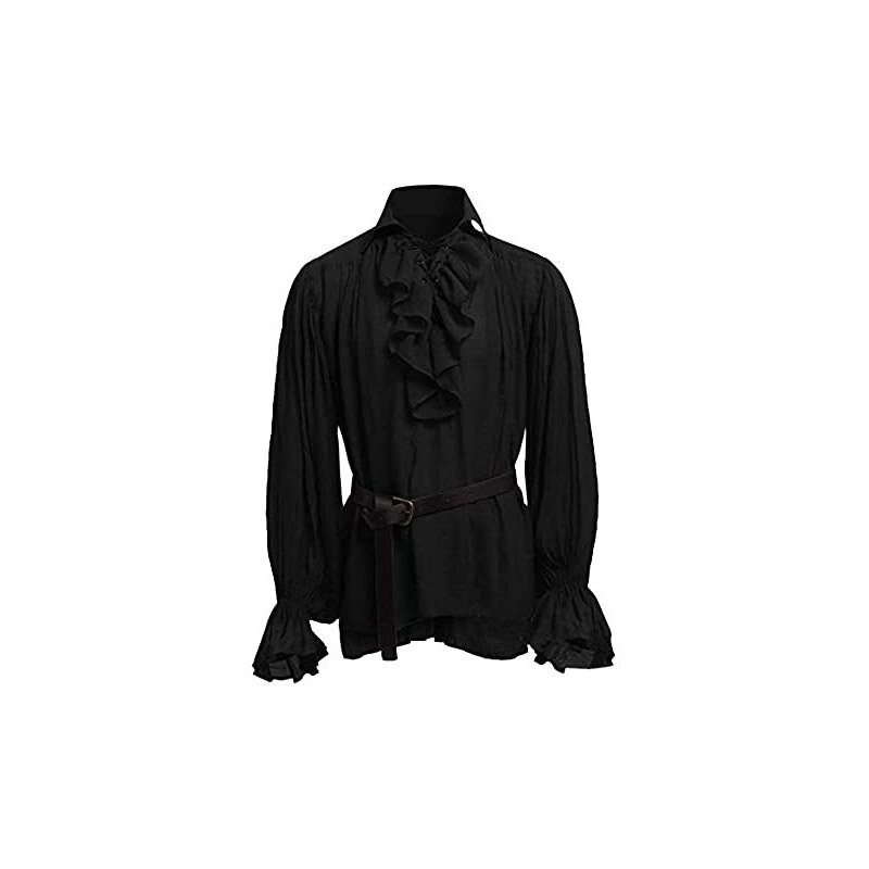 Gilet da pirata in lino nero: gilet unisex da cosplay rinascimentale - Italia