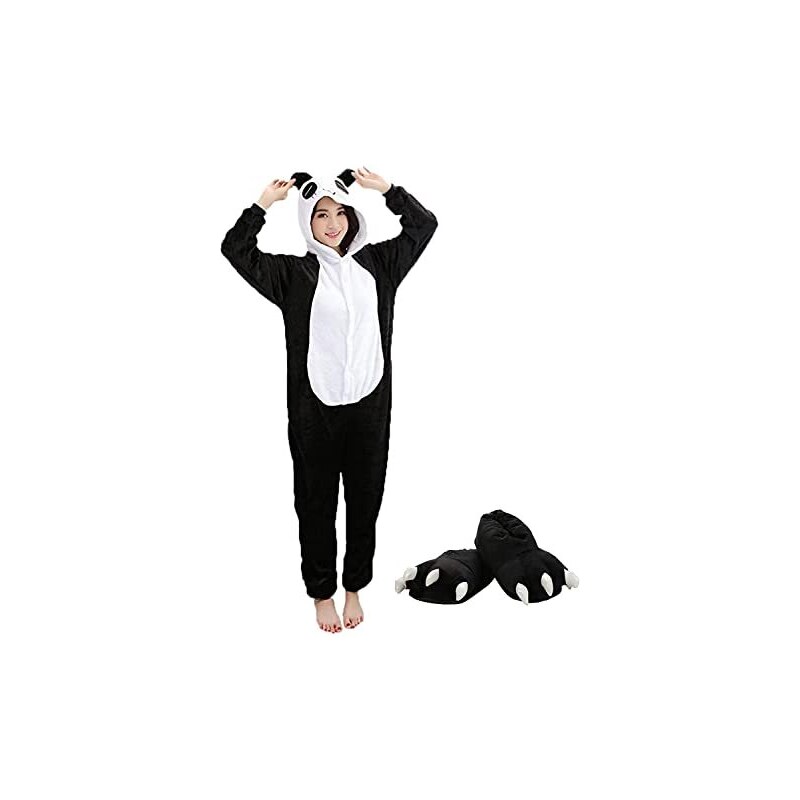 LATH.PIN Pigiama Panda Donna Kigurumi Unisex Adulto Cosplay Halloween Carnevale Costume Animale Pigiama Pinguino 103448781