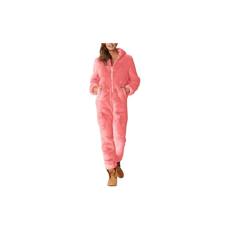 Camille Pigiama Donna In Pile Super Morbido Con Stampa A Cuori Multicolore - Lungo, Con Tasche E Vita Elastica, Grigio