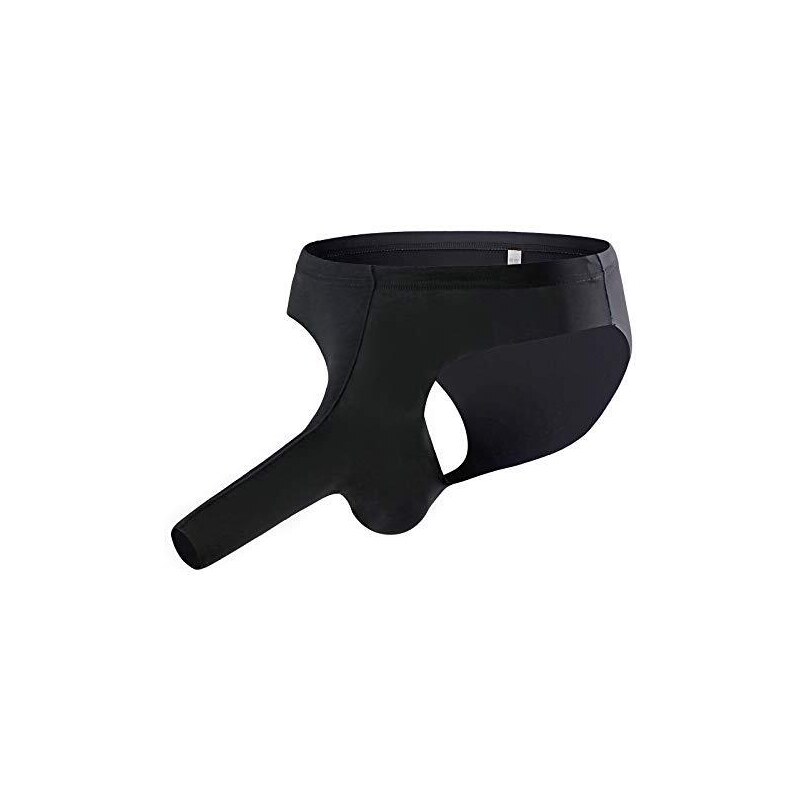 compulsoryking Biancheria intima trasparente da uomo con naso elefante sottile perizoma sexy vedere attraverso perizoma biancheria intima vita bassa mutandine elasticizzate, Azzurro chiaro, Medium